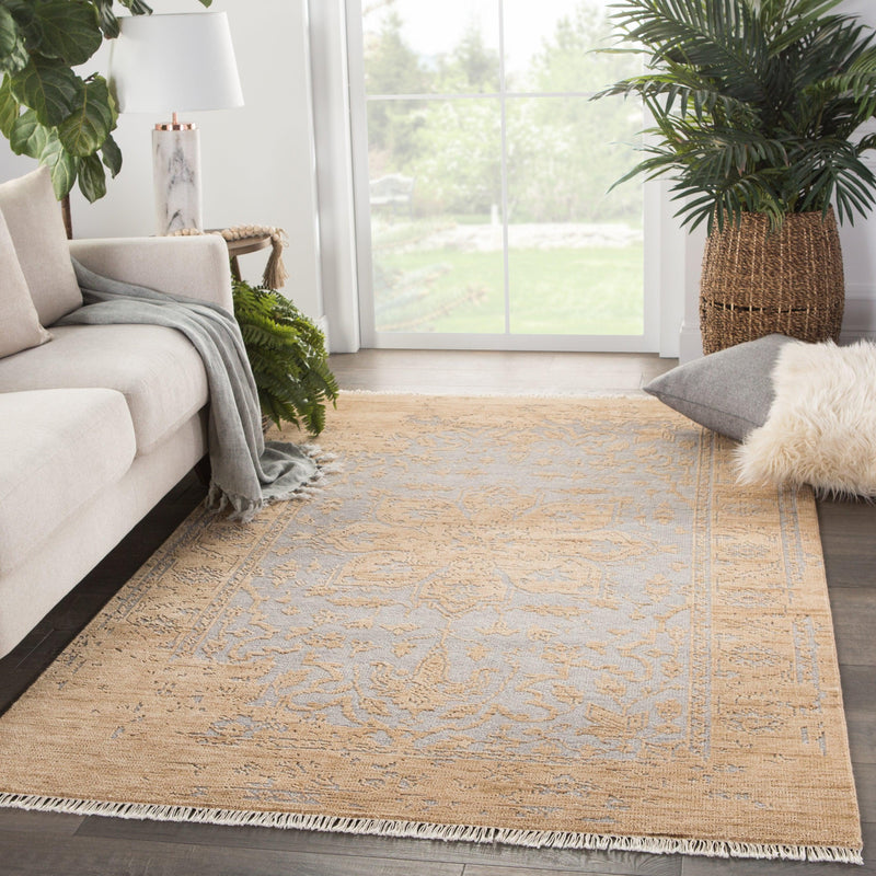 Jaipur Living Abington Hand-Knotted Medallion Tan/ Gray Area Rug - Modern Rug Importers