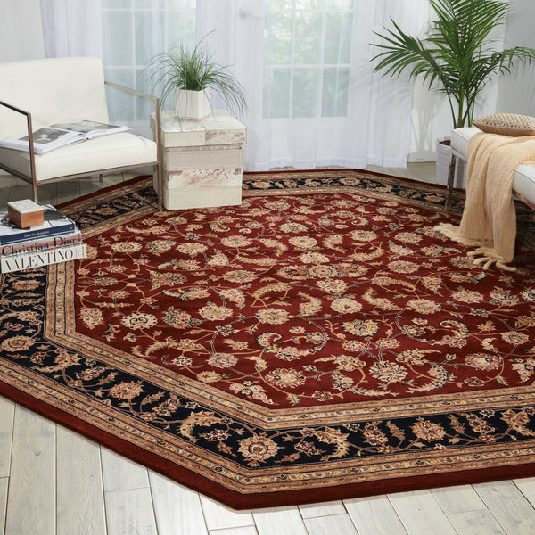 N N 2000 Burgundy Traditional Indoor Rug