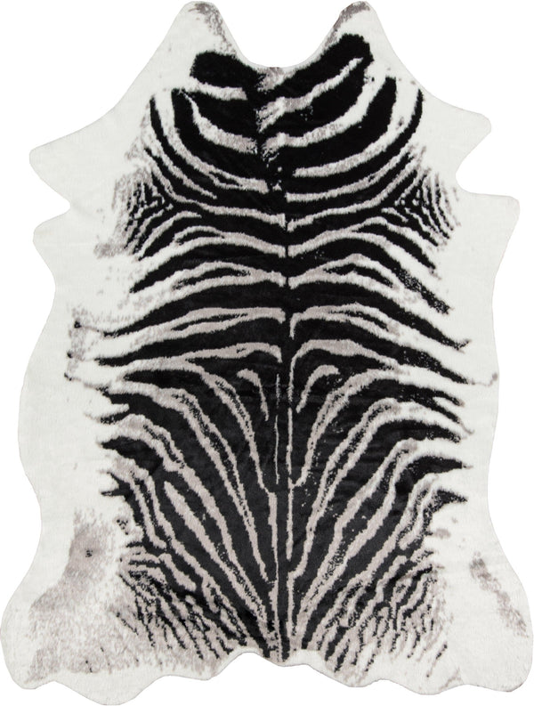 Acadia Black Zebra Designer Animal Print Area Rug - Modern Rug Importers