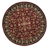 N N 2000 Round Burgundy Traditional Indoor Rug