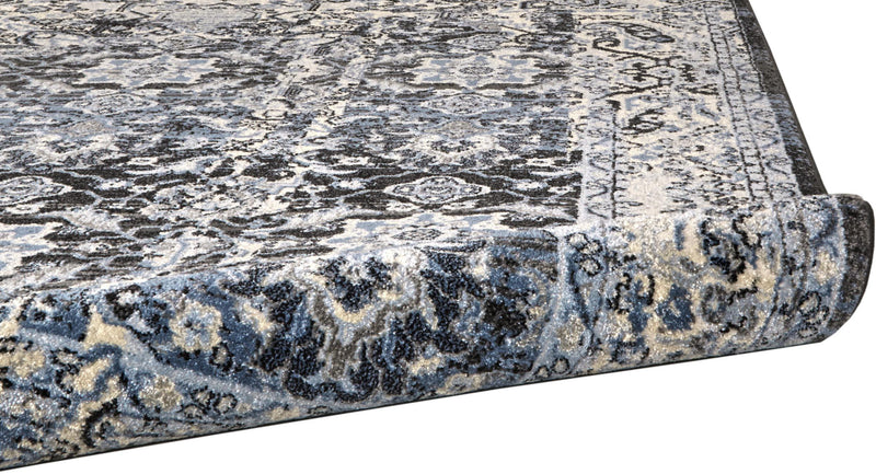 Ainsley Modern Tribal Rug, Charcoal Gray/Glacier Blue, 5ft x 8ft - Modern Rug Importers