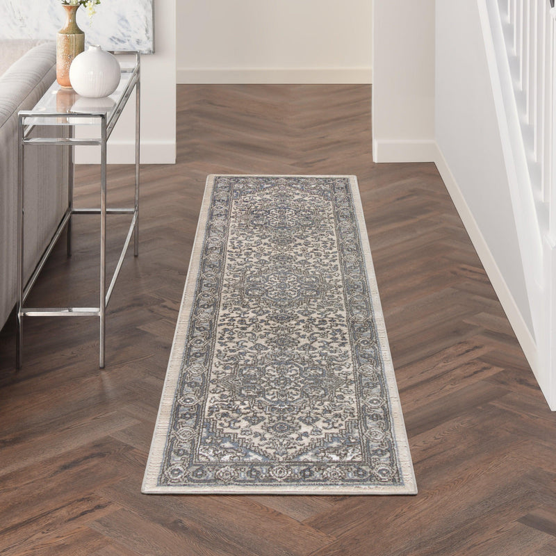 Nourison Quarry QUA05 Ivory Blue Vintage Indoor Rug