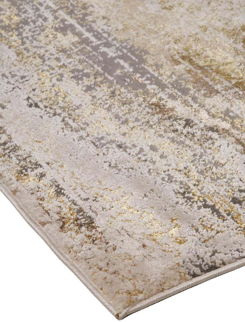 Aura Luxe Modern Rug, Gold/Cloudy Gray, 5ft x 8ft Area Rug - Modern Rug Importers