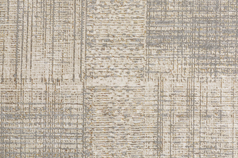 Aura Luxe Modern Rug, Gray/Beige/Gold, 5ft x 8ft Area Rug - Modern Rug Importers