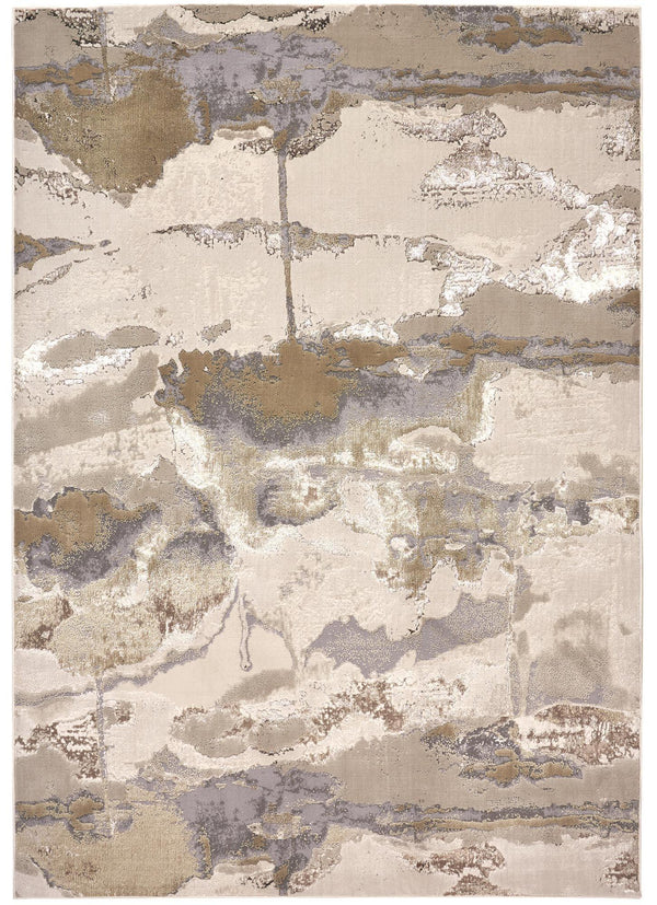 Aura Modern Marbled Rug, Beige/Gold/Gray, 5ft x 8ft Area Rug - Modern Rug Importers