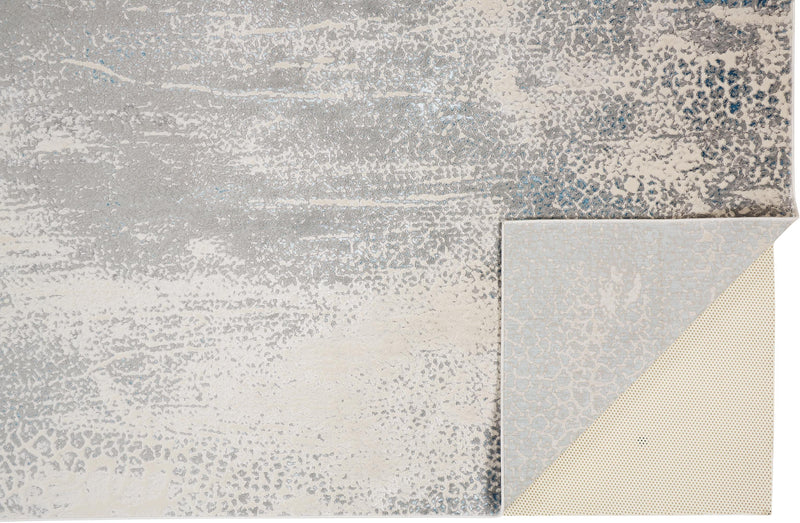 Azure Modern Metallic Watercolor Rug, Teal/Gray/Beige, 5ft x 8ft Area Rug - Modern Rug Importers