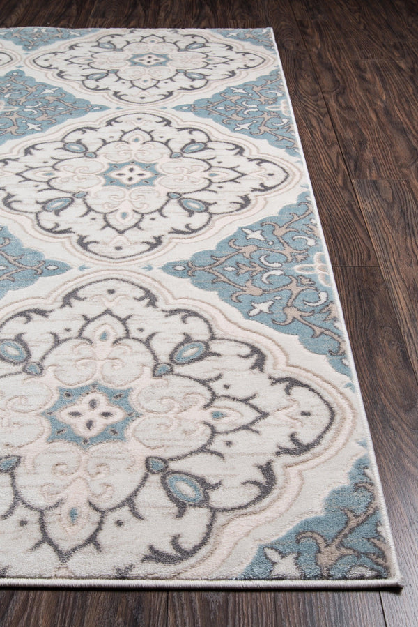 Brooklyn Heights Ivory Designer Damask Area Rug - Modern Rug Importers