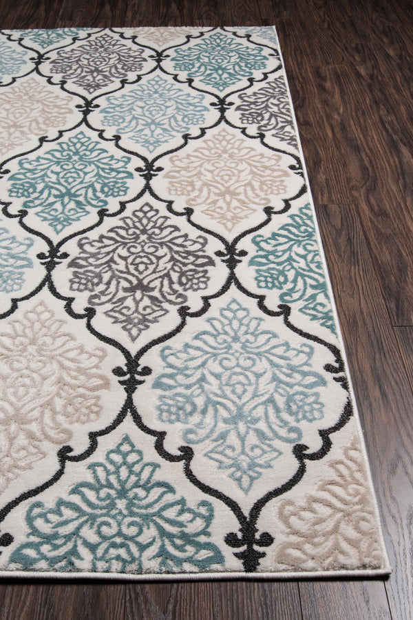 Brooklyn Heights Multi Designer Damask Area Rug - Modern Rug Importers