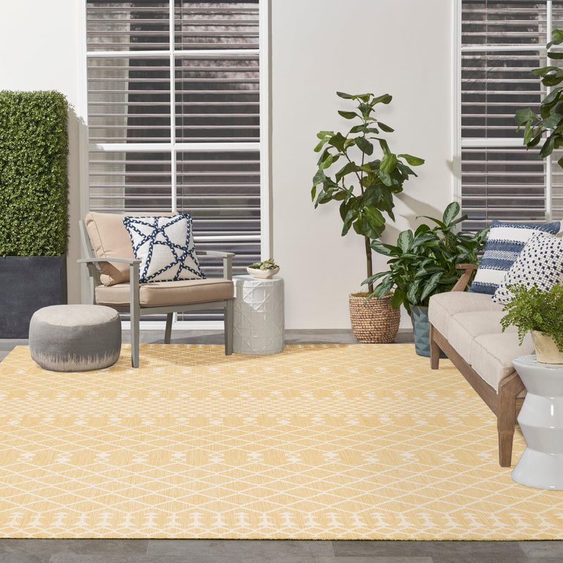 Nourison Positano POS02 Yellow Modern Rug