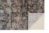 Caprio Space Dyed Ornamental Rug, Ink Blue/Rust, 5ft - 3in x 7ft - 6in Area Rug - Modern Rug Importers