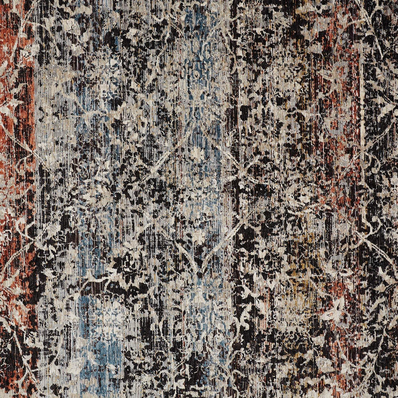 Caprio Space Dyed Ornamental Rug, Ink Blue/Rust, 5ft - 3in x 7ft - 6in Area Rug - Modern Rug Importers