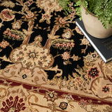 N N 2000 Black Traditional Indoor Rug