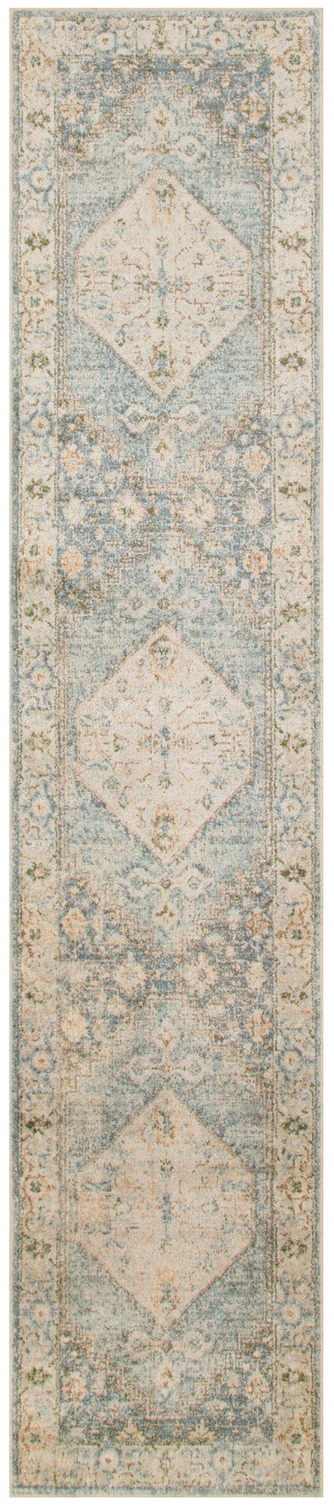 Nourison Astra Machine Washable ASW11 Silver Blue Vintage Indoor Rug