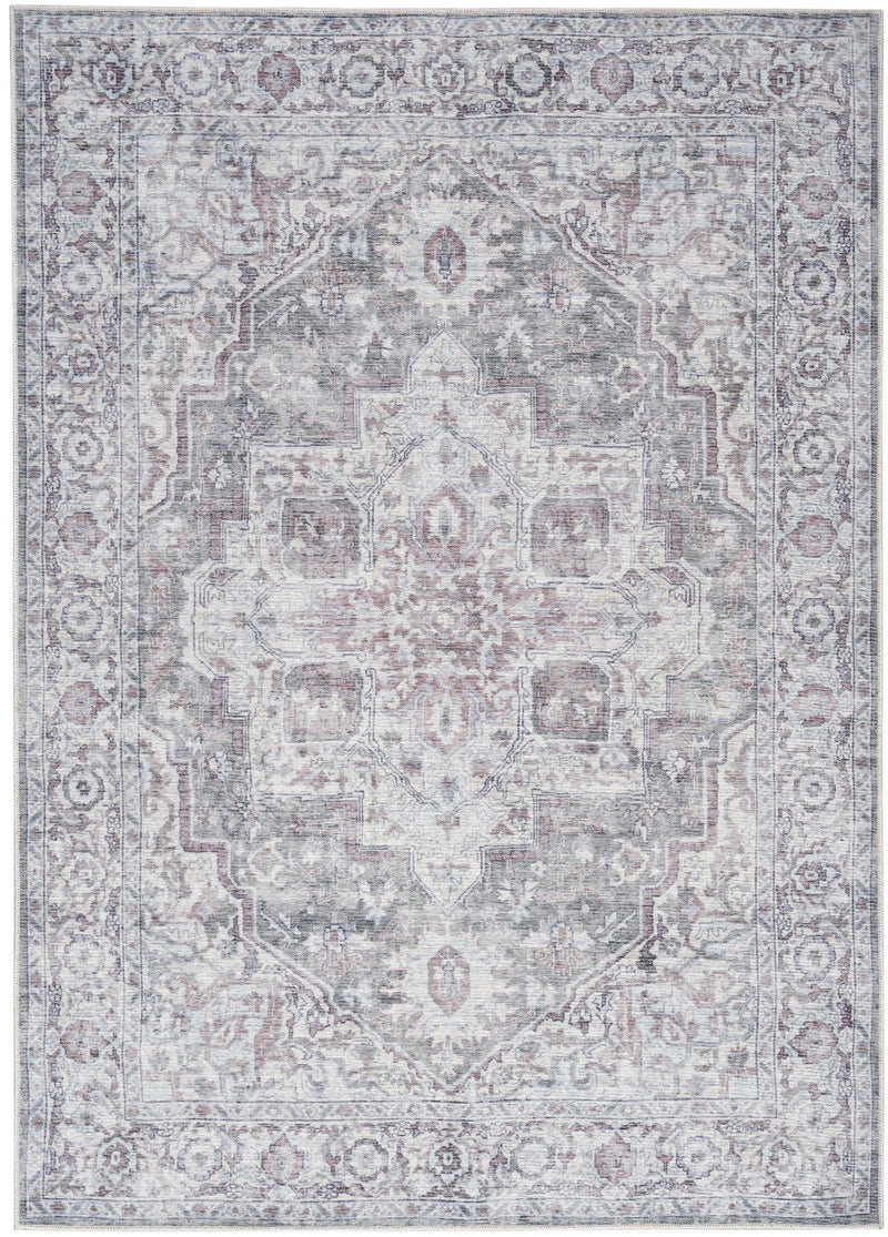 Nicole Curtis SR101 Machine Washable Series Ivory Grey Vintage Indoor Rug