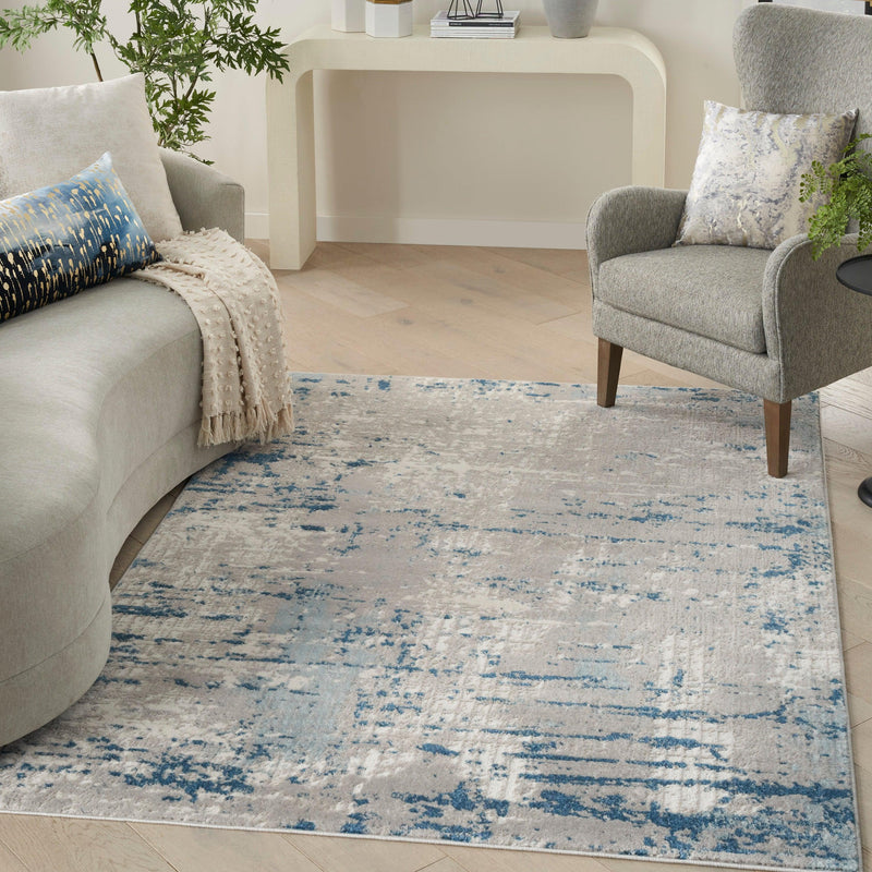 Nourison Quarry QUA01 Ivory Grey Blue Modern Indoor Rug