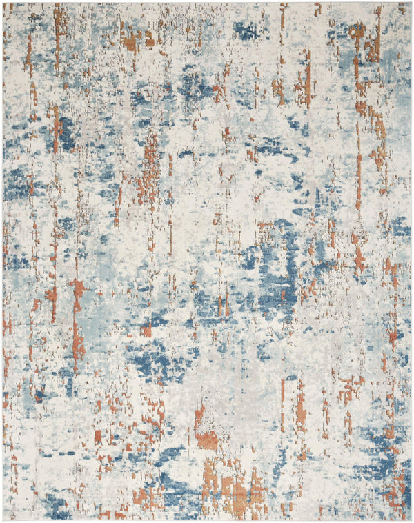 Nourison Quarry QUA01 Beige Blue Rust Modern Indoor Rug