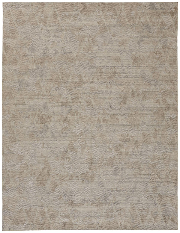 Elias Luxe Abstract Rug, High/Low, Oyster/Taos Taupe, 5ft x 8ft Area Rug - Modern Rug Importers