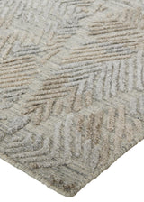 Elias Luxe Abstract Rug, High/Low, Oyster/Taos Taupe, 5ft x 8ft Area Rug - Modern Rug Importers