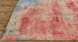 Emory Handwoven Lustrous Viscose Rug, Claret Red/Blue, 5ft x 8ft Area Rug - Modern Rug Importers