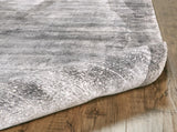 Emory Handwoven Lustrous Viscose Rug, Tonal Grays, 9ft x 12ft Area Rug - Modern Rug Importers