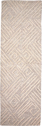 Enzo Handmade Minimalist Wool Rug, Ivory/Natural Tan, 5ft x 8ft Area Rug - Modern Rug Importers