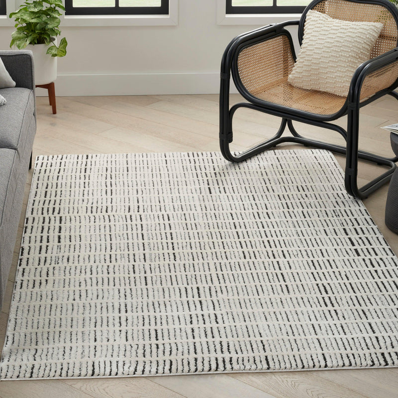 Nourison Modern MNC03 Ivory Black Scandinavian Indoor Rug