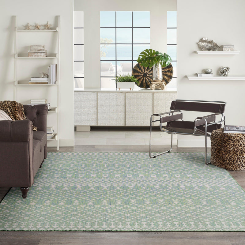 Nourison Positano POS02 Blue Green Modern Rug