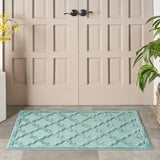 Nourison Easy Care NES01 Aqua/Teal Modern Rug