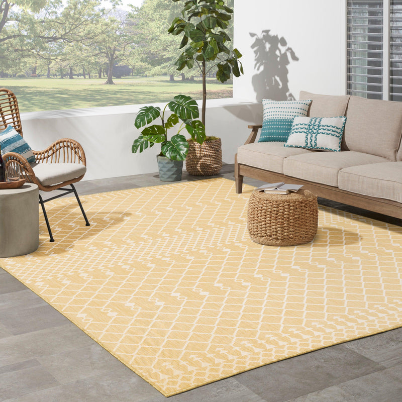 Nourison Positano POS02 Yellow Modern Rug