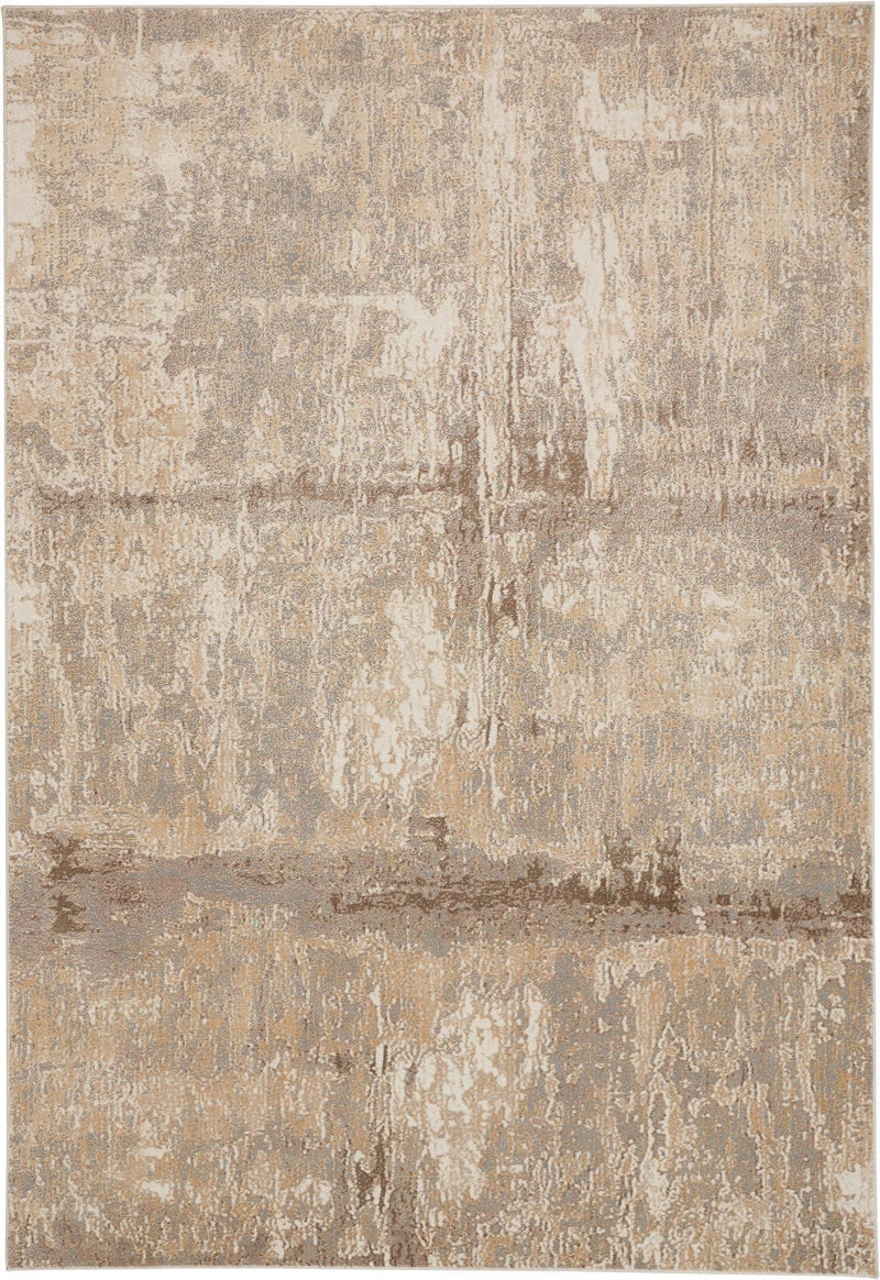 Frida Distressed Abstract Watercolor Rug, Latte Tan/Gray, 9ft x 12ft Area Rug - Modern Rug Importers