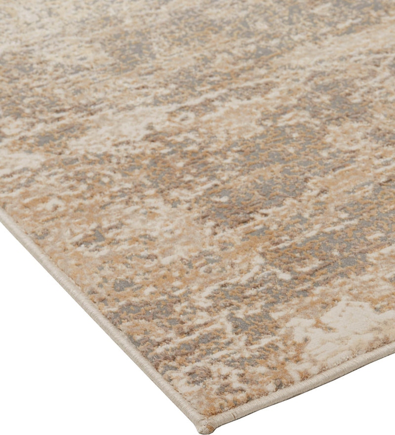 Frida Distressed Abstract Watercolor Rug, Latte Tan/Gray, 9ft x 12ft Area Rug - Modern Rug Importers