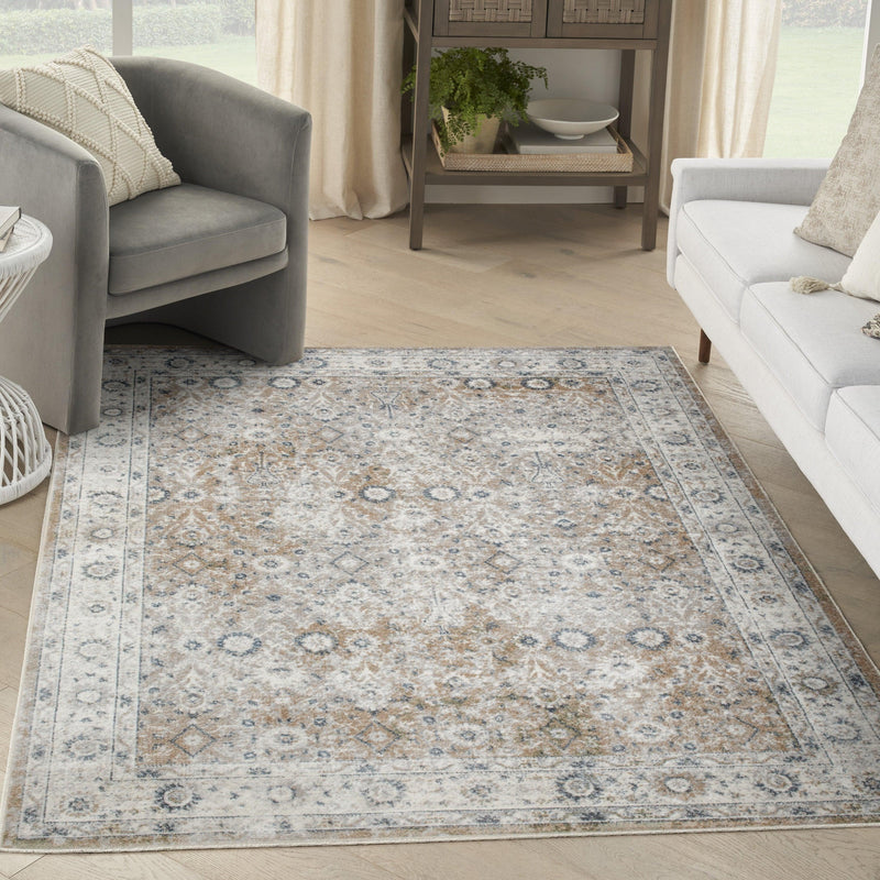 Nourison Astra Machine Washable ASW16 Silver Taupe Vintage Indoor Rug