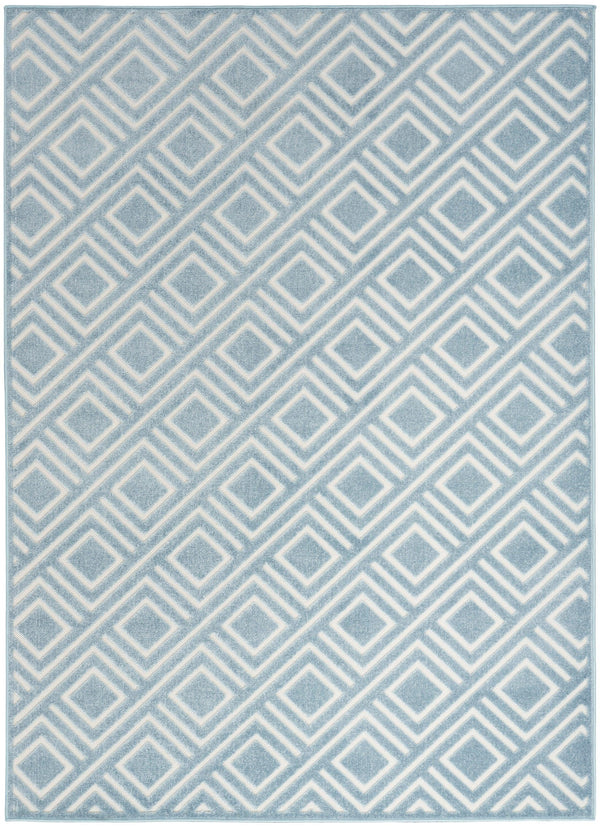 Nourison Care Free CAF03 Blue Modern Indoor Rug