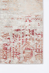 Genevieve Red Distressed Design Runner Rug - Modern Rug Importers