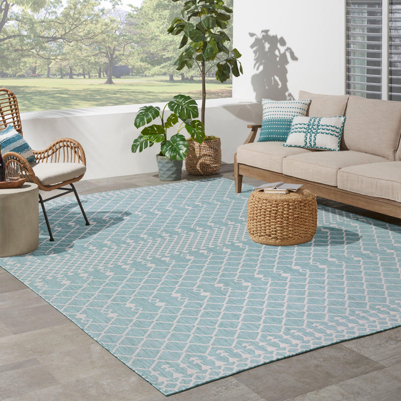 Nourison Positano POS02 Aqua Modern Rug