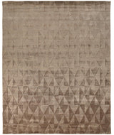 Gramercy Diamond Viscose Rug, High-low, Metallic Taupe, 5ft-6in x 8ft-6in Area Rug - Modern Rug Importers