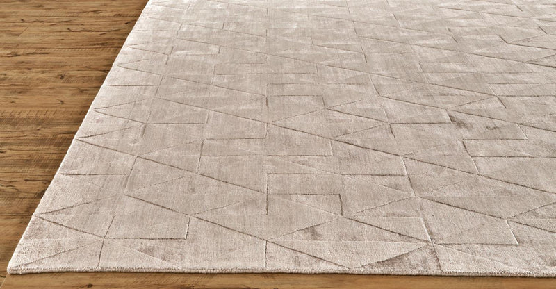 Gramercy Diamond Viscose Rug, High-low, Metallic Taupe, 5ft-6in x 8ft-6in Area Rug - Modern Rug Importers