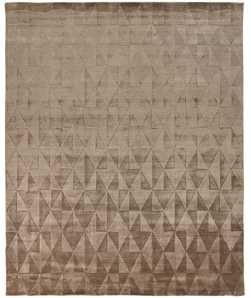 Gramercy Luxe Viscose Rug, High-low Pile, Metallic Taupe, 4ft x 6ft Area Rug - Modern Rug Importers