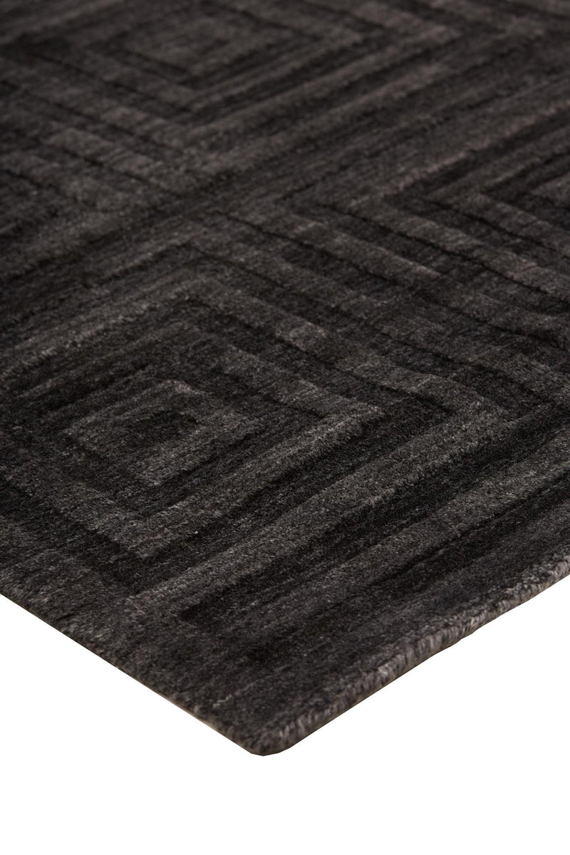 Gramercy Luxe Viscose Rug, High-low Pile Rug, Asphalt Gray, 5ft-6in x 8ft-6in - Modern Rug Importers