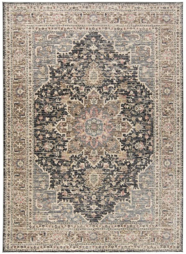 Grayson Bakhtiari Style Kilim Rug, Chracoal/Tan, 4ft - 11in x 7ft - 8in Area Rug - Modern Rug Importers