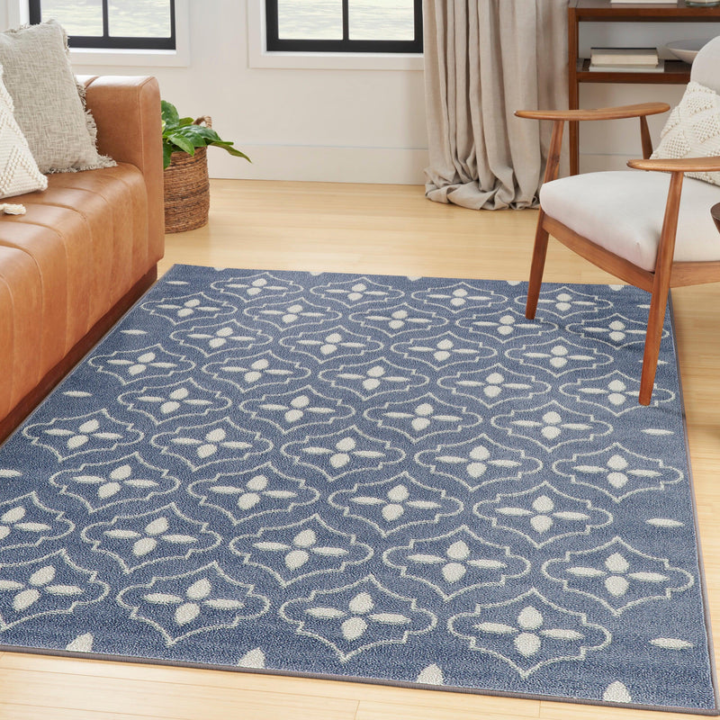 Nourison Nourison Essentials NRE04 Blue Ivory Modern Rug