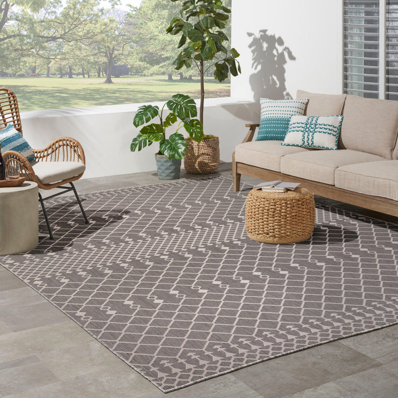 Nourison Positano POS02 Charcoal Modern Rug