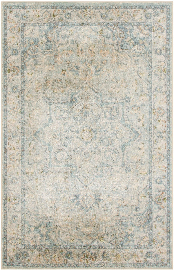 Nourison Astra Machine Washable ASW12 Light Blue Vintage Indoor Rug