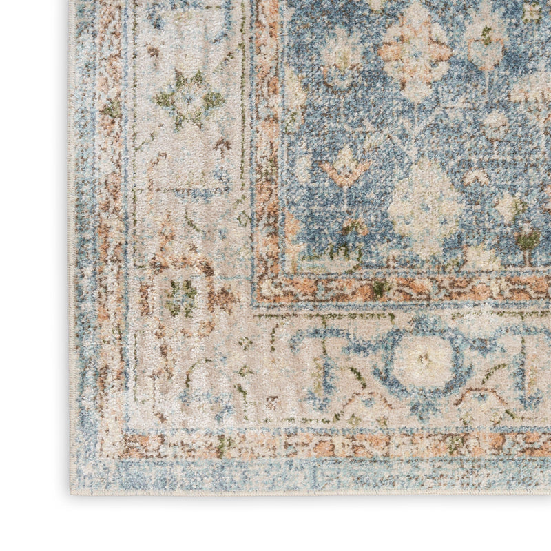 Nourison Astra Machine Washable ASW11 Silver Blue Vintage Indoor Rug