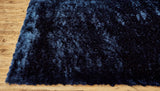 Indochine Plush Shag Rug, Metallic Sheen, Dark Blue, 7ft-6in x 9ft-6in Area Rug - Modern Rug Importers