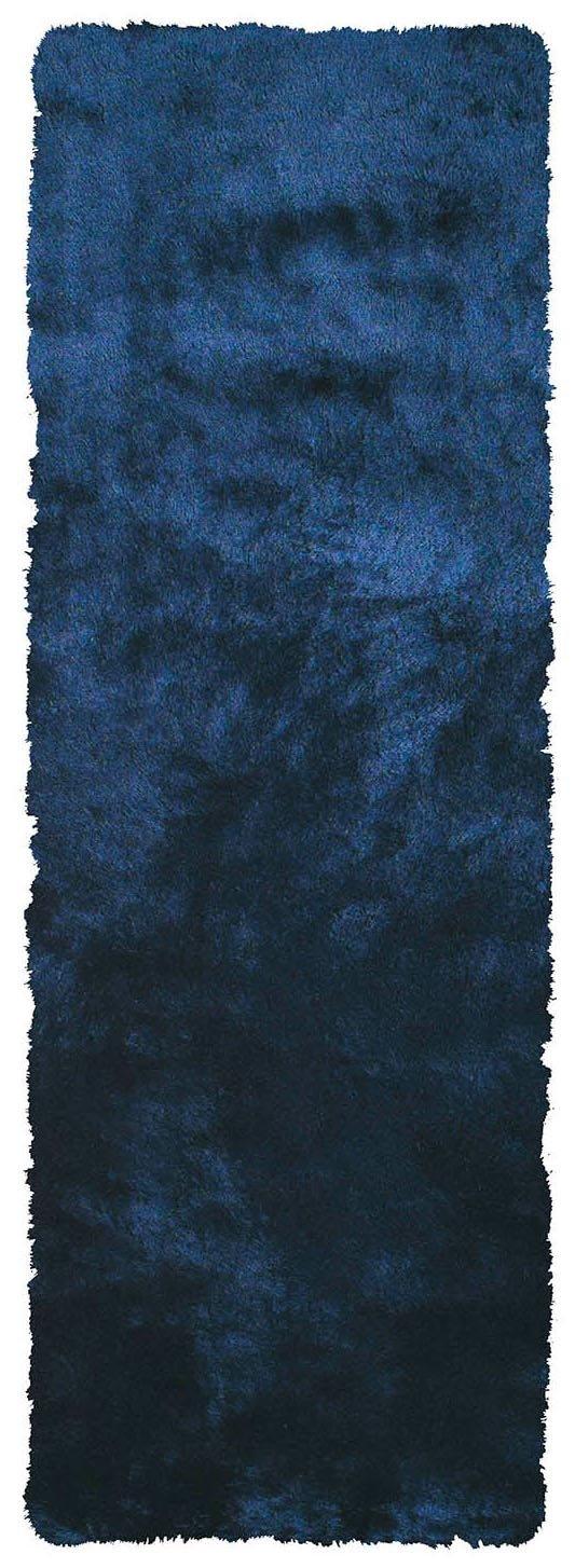 Indochine Plush Shag Rug, Metallic Sheen, Dark Blue, 7ft-6in x 9ft-6in Area Rug - Modern Rug Importers