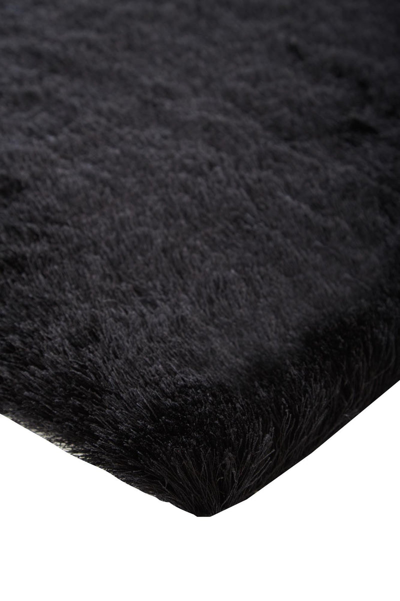 Indochine Plush Shag Rug, Metallic Sheen, Noir Black, 7ft-6in x 9ft-6in Area Rug - Modern Rug Importers