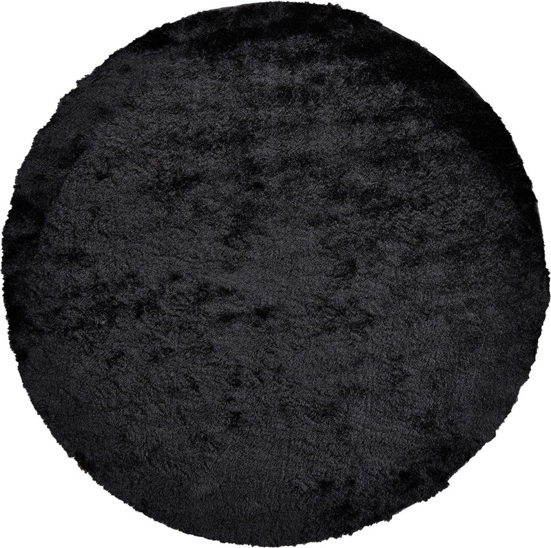 Indochine Plush Shag Rug, Metallic Sheen, Noir Black, 7ft-6in x 9ft-6in Area Rug - Modern Rug Importers