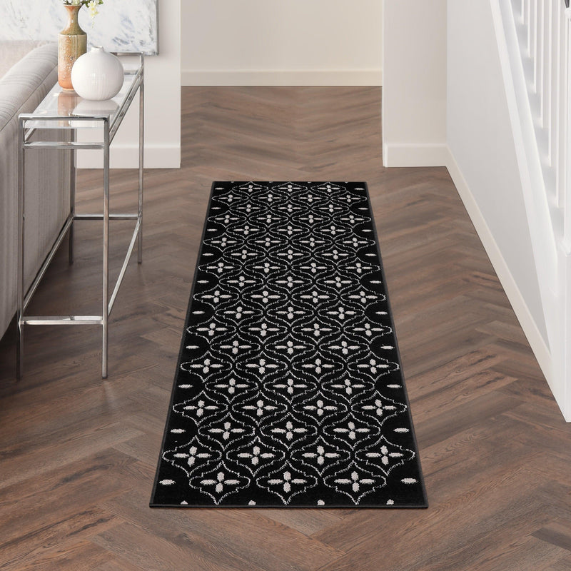 Nourison Nourison Essentials NRE04 Black Ivory Modern Rug