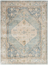 Nourison Astra Machine Washable ASW11 Silver Blue Vintage Indoor Rug